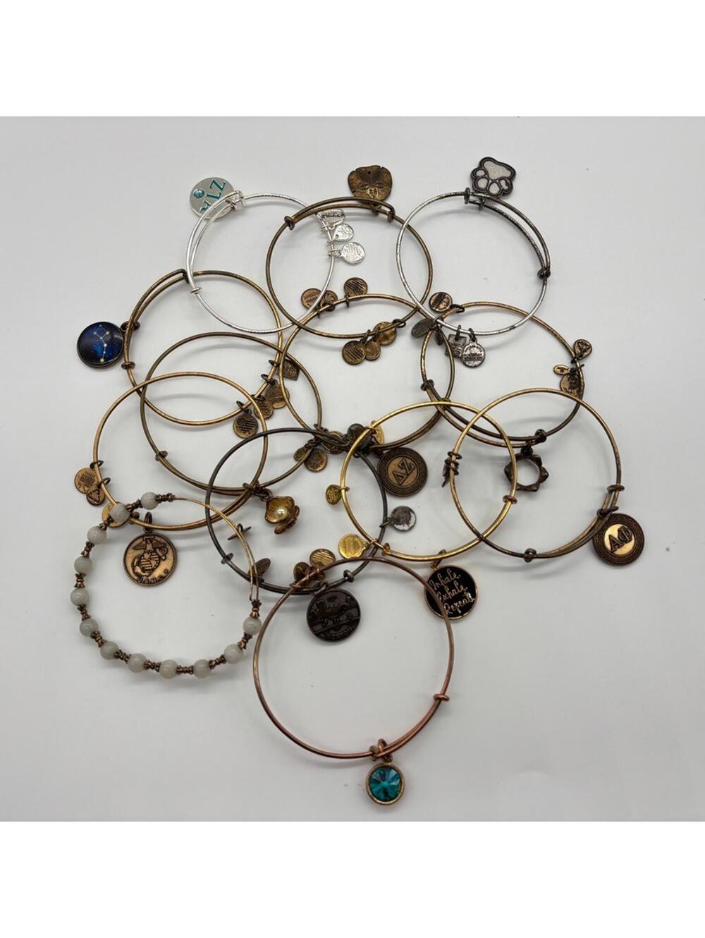 13 Alex and Ani Bracelet Bundle Gold & Silver Tone DIY Craft Flawed
